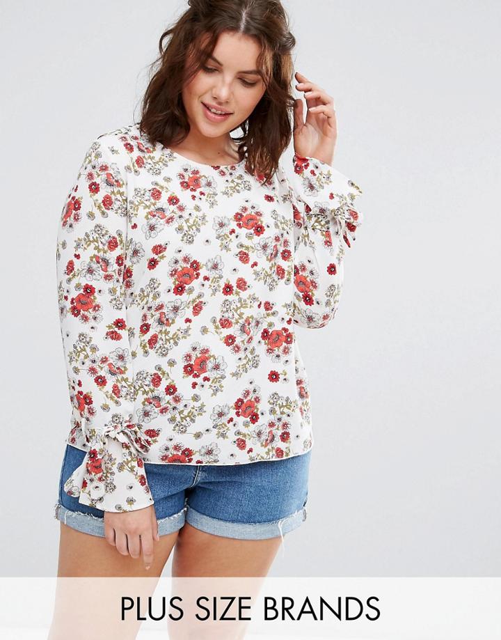 Alice & You Floral Cluster Blouse With Tie Detail Cuff - Multi