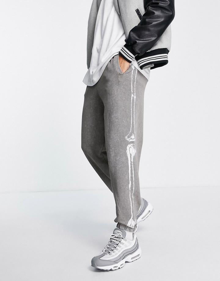 Night Addict Skeleton Jogger In Black