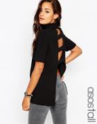 Asos Tall High Neck Tunic With Open Back - Black