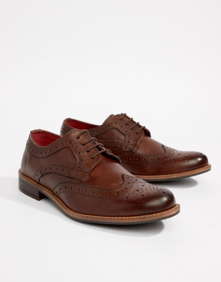 Silver Street Smart Brogues In Brown
