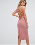 Bec & Bridge Velvet Strap Dress With Cross Back - Pink