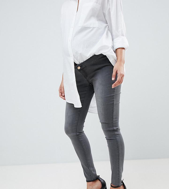 Bandia Maternity Over The Bump Jegging With Removable Bump Band - Gray