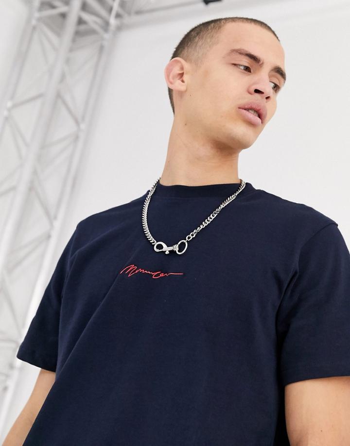 Mennace Essentials Oversized T-shirt In Navy