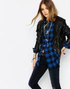 Blend She Faux Fury Biker Jacket - 20100 Black
