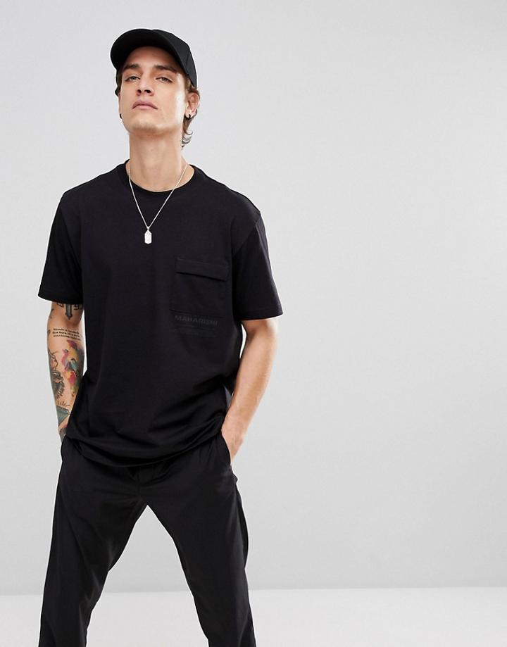 Maharishi T-shirt In Black With Logo - Black