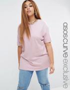 Asos Curve Oversized Tunic T-shirt - Pink