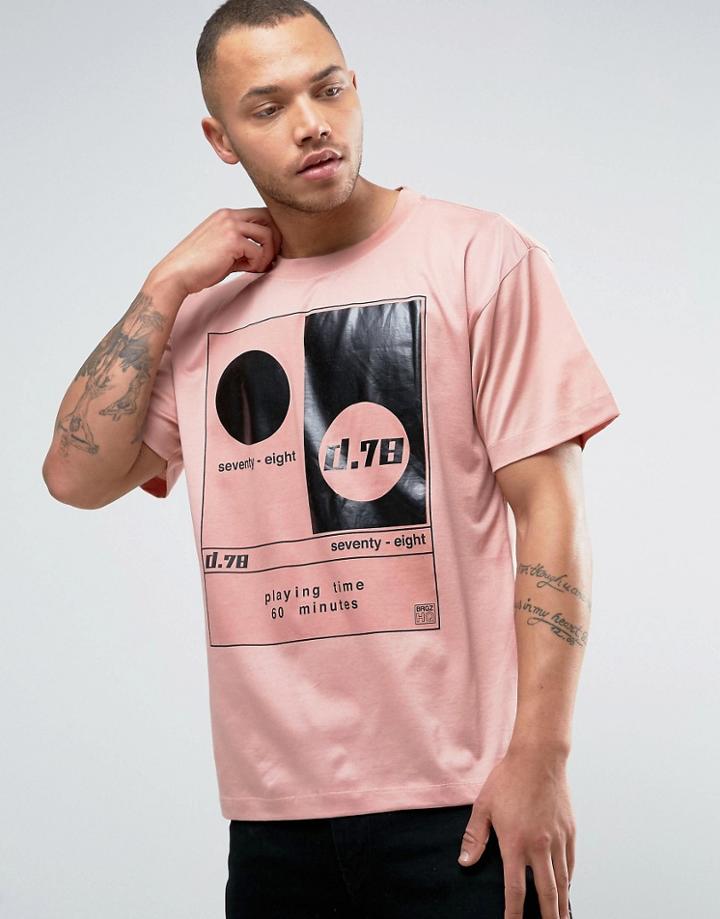 Diesel T-wallace - Na Tape Print T-shirt - Pink
