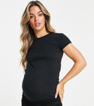 Topshop Maternity Longline Everyday Tee In Black