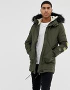 Illegal Club Parka In Khaki With Patches-green