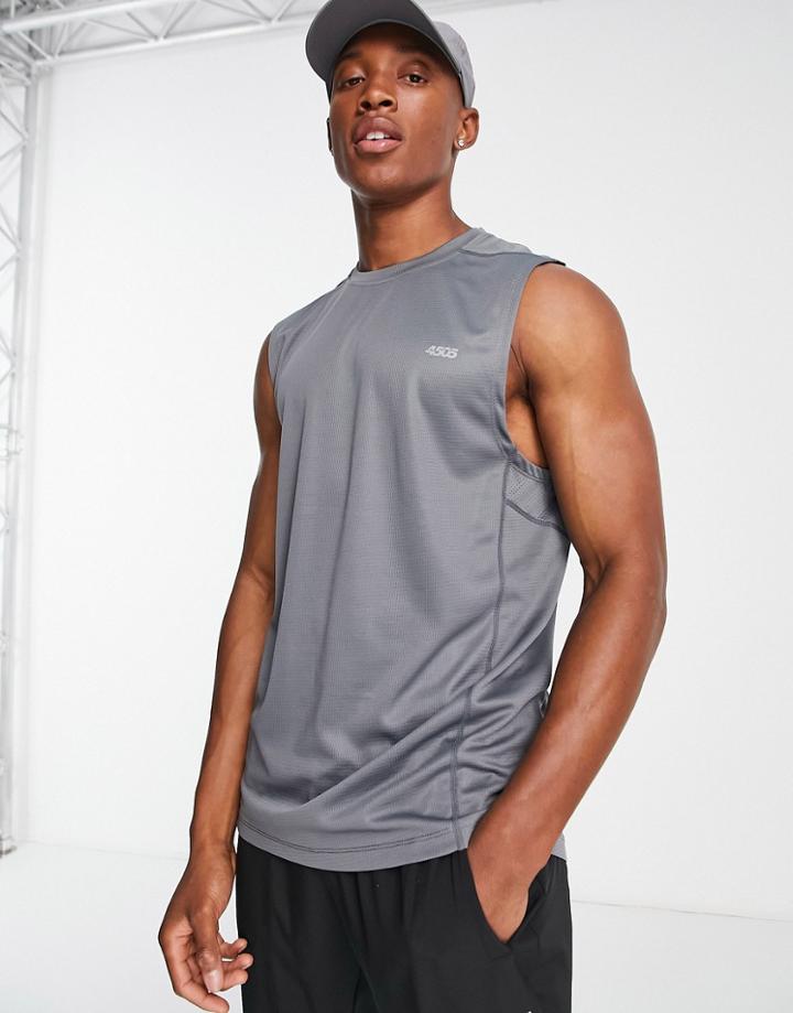 Asos 4505 Icon Sleeveless Training T-shirt With Quick Dry In Gray
