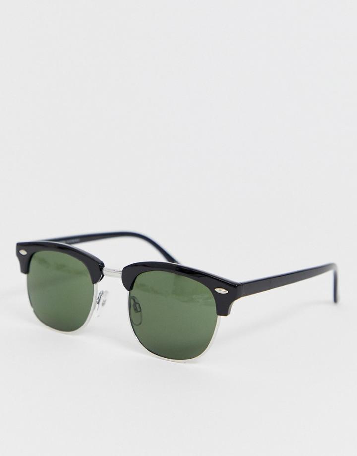 Selected Homme Eco Friendly Retro Sunglasses In Black - Black