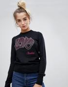 Love Moschino Glitter Love Wool Blend Sweater - Black