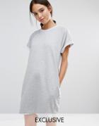 Stitch & Pieces Sweat Sweater Dress - Gray
