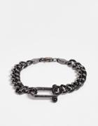 Wftw Pearl Clasp Bracelet In Gunmetal-silver