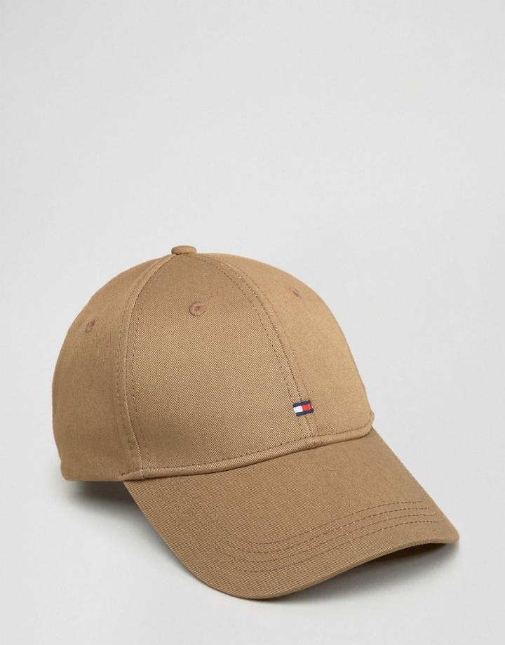 Tommy Hilfiger Logo Baseball Cap In Stone - Stone