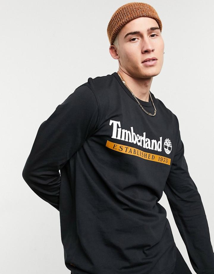 Timberland Established 1973 Long Sleeve Top In Black
