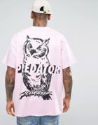 Hnr Ldn Oversized Predator Back Print T-shirt - Pink