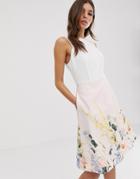 Ted Baker Kalla Bodice Dress In Elegance Print-white