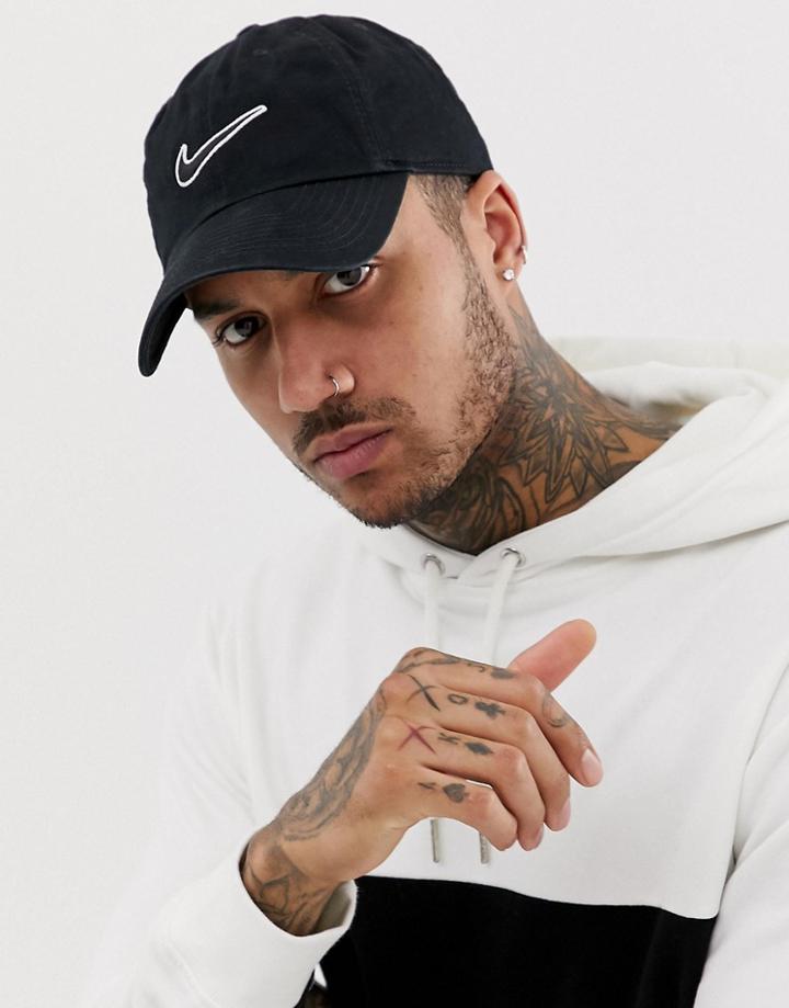 Nike H86 Swoosh Washed Cap In Black
