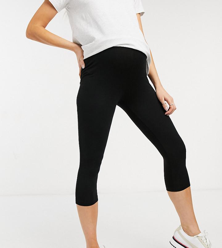 Asos Design Maternity Capri Leggings In Black