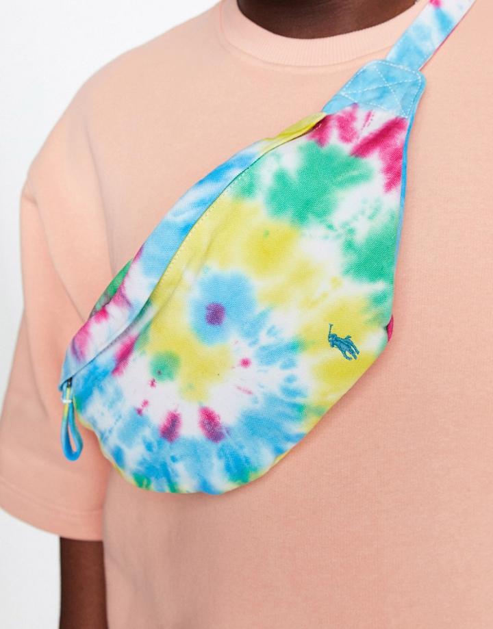 Polo Ralph Lauren Fanny Pack In Tie Dye With Logo-multi