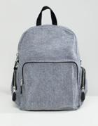 Monki Felt Backpack - Gray