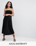 Asos Maternity Beach Bandeau Midi Dress - Black