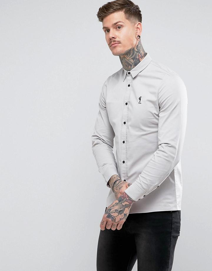 Religion Slim Fit Shirt With Stretch - Beige