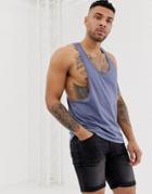 Asos Design Organic Tank With Extreme Racer Back In Gray - Gray