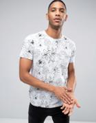 Brave Soul Tropical Print T-shirt - Blue
