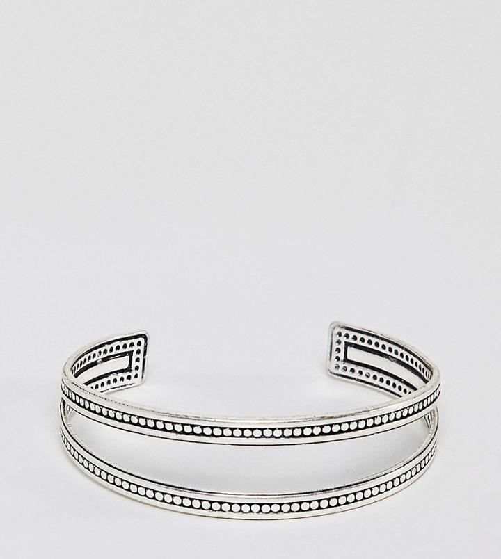 Sacred Hawk Bracelet With Metal Detail - Silver