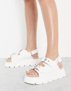 Kaltur Espadrille Chunky Sandals In White Recycled Pu