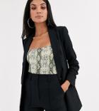 Asos Design Tall Mix & Match Suit Blazer-black