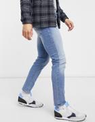 Jack & Jones Intelligence Glenn Slim Jeans In Light Blue-blues