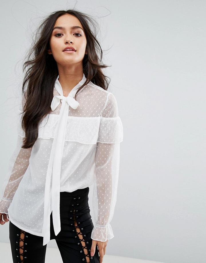 Love & Other Things Frill Detail Blouse - White