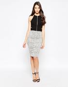 Oh My Love Midi Skirt In Jacquard Knit - Gray