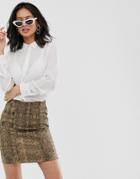 Glamorous Relaxed Shirt With Vintage Lace Trim-cream