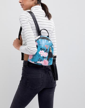 Typo Teal Floral Backpack - Multi