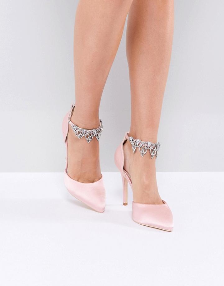 True Decadence Light Pink Embellished Pumps - Pink