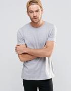 Asos T-shirt With Crew Neck In Gray Marl - Gray Marl
