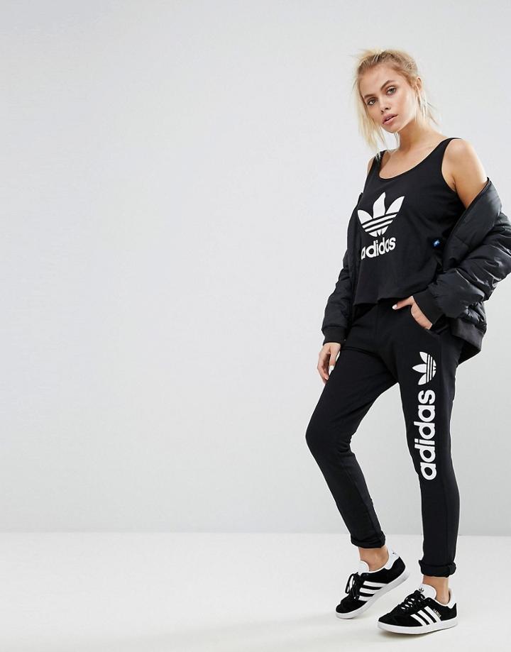 Adidas Originals Light Logo Track Pant In Black - Black
