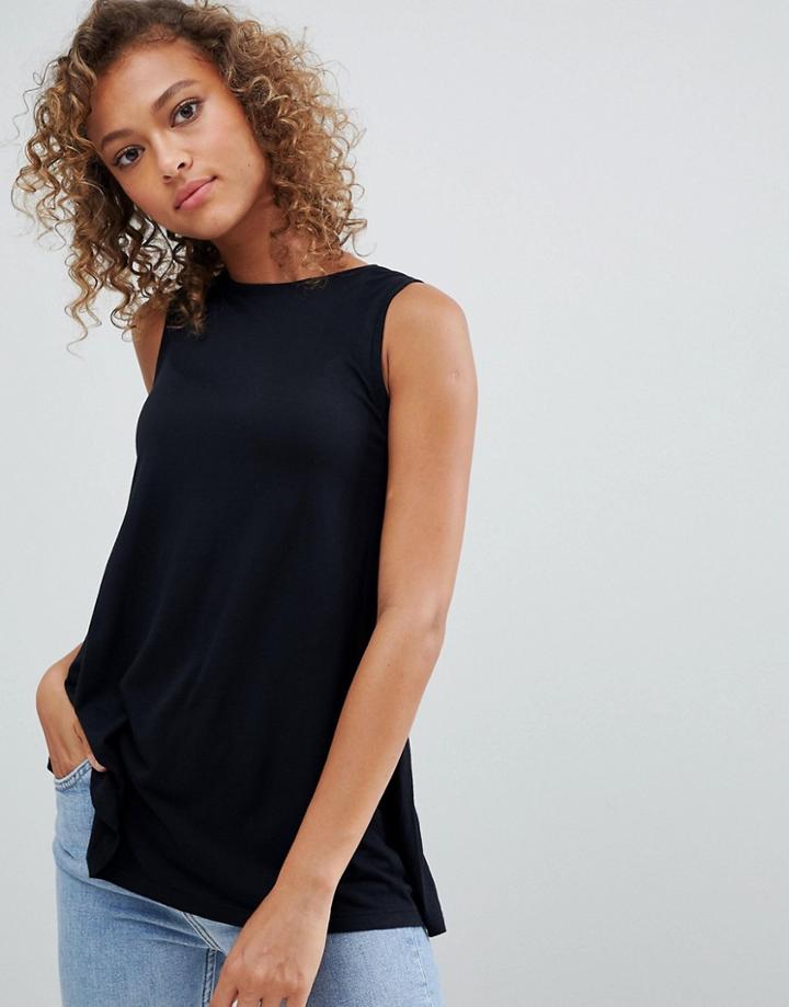 Asos Design Swing Vest In Black - Black