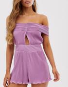 Collective The Label Bandeau Romper With Knot Front In Lilac - Purple