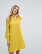Y.a.s Ruffle Sleeve Shift Dress - Yellow