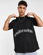 Good For Nothing Oversized T-shirt In Black With Logo Print