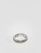 Icon Brand Burnished Silver & Gold Band Ring - Silver