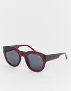 Quay Australia Chunky Frame Round Sunglasses - Red