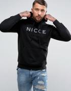 Nicce London Hoodie In Black With Reflective Logo - Black