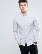 Asos Skinny Shirt In Light Gray - Gray