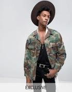 Reclaimed Vintage Revived Camo Bdu Military Jacket - Green